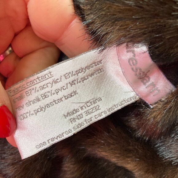 Faux Mink Vest Jacket Sz L Full Zip Heavy Coat Vest Reversible NWT - Picture 13 of 13